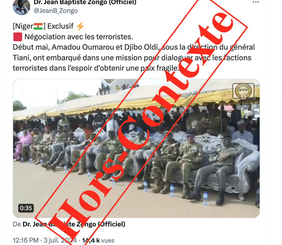 Niger : Faux, cette vidéo ne montre pas un forum de négociations avec les groupes terroristes au Niger